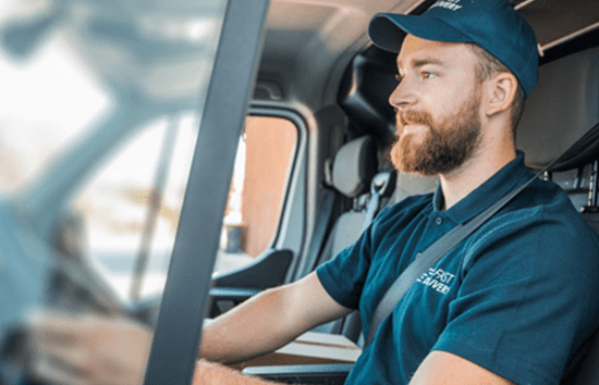 delivery driver in truck