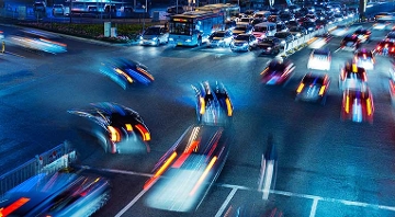 Traffic intersection blurry