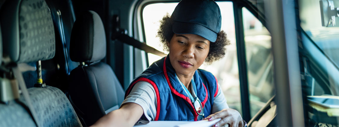 Woman delivery driver