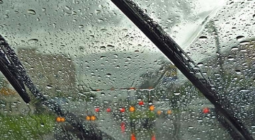 rain on windshield