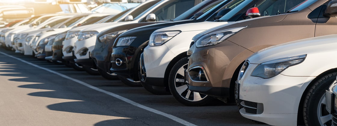 Row of used cars