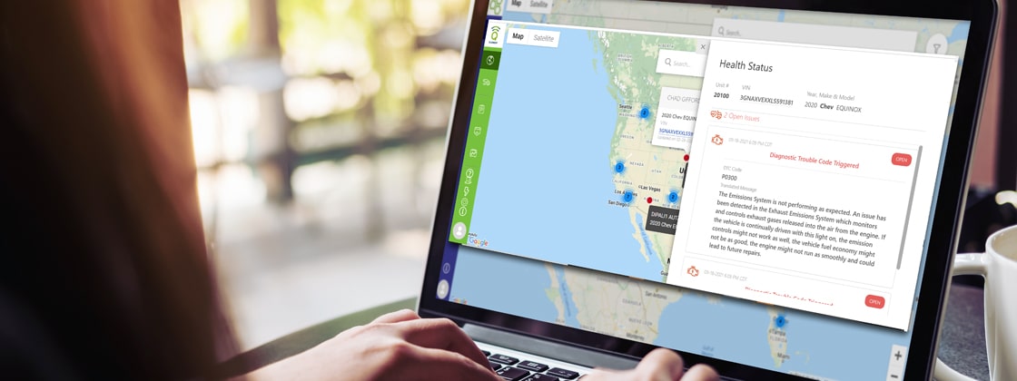 computer screen with QConnect dashboard