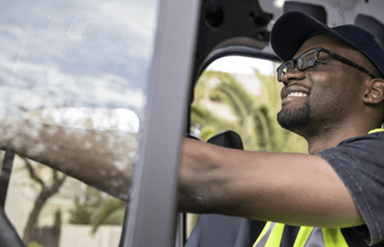 Driver in truck
